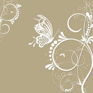 Floral Creative Decorative Abstract Background With Butterfly